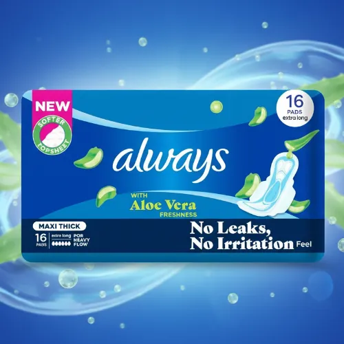 always pad maxi thick sanitary pads extra long value pack 16 pc - Product Image